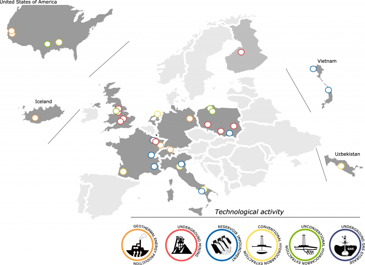 ""Figure - Geographical Distribution of episodes stored in the e-Nodes. (From Orlecka-Sikora, B., Lasocki, S., Kocot, J. et al., 2020).